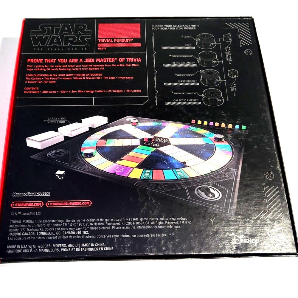 Trivial Pursuit Star Wars The Black Series Hasbro 2016 Trivia Disney COMPLETE - Picture 4 of 11